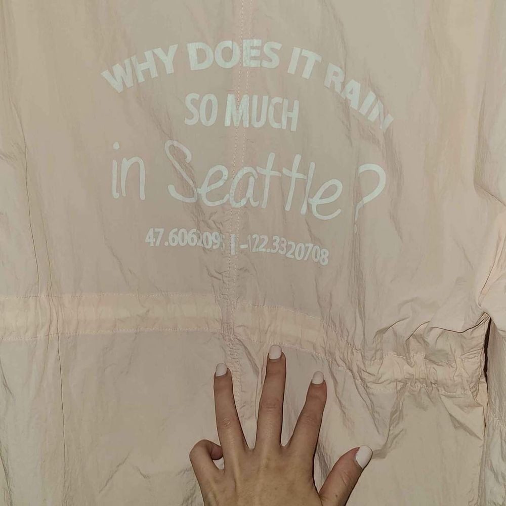 NEW Bershka Designer Pink Rain Seattle Rain Jacket Size M